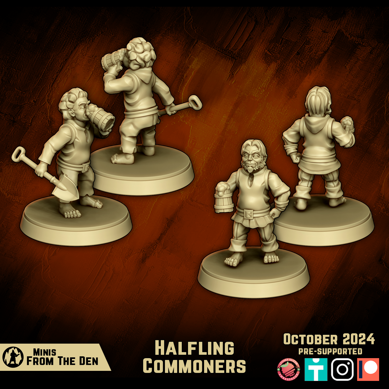 Halfling Commoners with Tankard